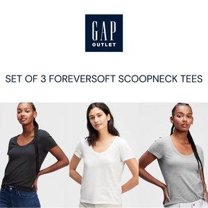 GAP ForeverSoft Scoopneck Tee (SET OF 3 - GREY SET)